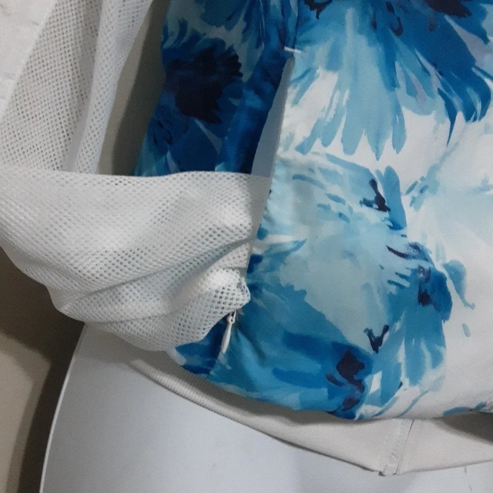 FABLETICS Women Blue Floral Mesh Long Sleeve Lightweight Zip Jacket XS retro y2k - Picture 6 of 10